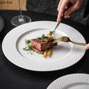 Axyaa Matte Ceramic Steak Plate Dessert Pasta Serving Dish Circular Flat Tableware