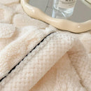 Axyaa Heart Pattern Coral Fleece Blanket: Double Layer Thicken Warm Plush Sofa Throw