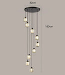 Axyaa Crystal Chandelier Stair Pendant Lamp Living Room Lighting