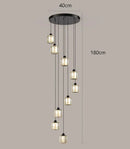 Axyaa Crystal Chandelier Stair Pendant Lamp Living Room Interior Lighting