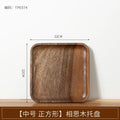 Axyaa Acacia Wood Tea Tray for Snacks, Coffee, and Cups