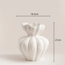 Axyaa White Frosted Grain Bud Vase: Ceramic Floral Arrangement Handicraft