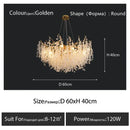 Axyaa Gold Glass Chandelier Pendant Lamp for Home Decor Lighting
