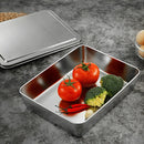 Axyaa Stainless Steel Serving Tray with Lid - Kitchen Organizer Tray