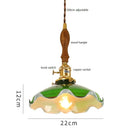 Axyaa Green Glass LED Pendant Lights with Copper Finish