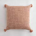 Orange Linen Tassels Cushion Cover by Axyaa: Decorative Pillow for Living Room, Bed, Sofa