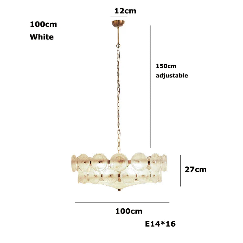 Axyaa Retro Glass Chandelier, Designer Colored Glass Pendant Light for Living Room