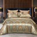 Axyaa Luxury Jacquard Bedding Set - European Style Satin Duvet Cover for Double Bed
