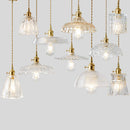 Axyaa Copper Holder Glass Chandelier Pendant Lamp for Dining Room