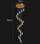 Axyaa Modern Crystal Chandelier, Stair Pendant Lamp, Living Room Pendant Lights