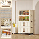 Axyaa 23.6" Double-Door Foldable Storage Box, Heavy-Duty Rolling Cabinet for Various Items