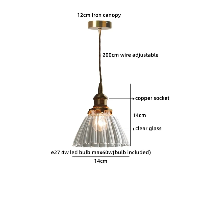 Axyaa Clear Glass LED Hanging Chandelier Pendant Lamp