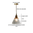 Axyaa Vintage Glass LED Pendant Light Retro Brass Hanging Lamp
