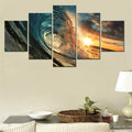 Axyaa Ocean Waves Sunset Canvas Wall Art Print - Modern Home Decor Painting