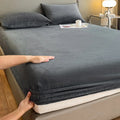 Axyaa Plush Velvet Fitted Sheet Set 3-Piece - High Quality Soft Mattress Cover & Pillowcase