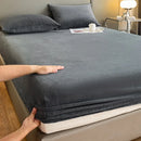 Axyaa Plush Velvet Fitted Sheet Set 3-Piece - High Quality Soft Mattress Cover & Pillowcase