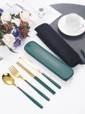 Axyaa 4-Piece Portable Travel Cutlery Set with Box