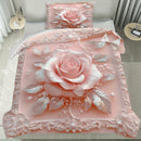 Axyaa Silvery Leaves Duvet Cover Set - Elegant & Soft Bedding