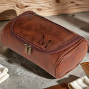 Axyaa Retro PU Leather Toiletry Bag: Unisex Travel Organizer | Men's Gift