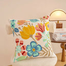 Axyaa Floral Embroidery Pillowcase 45x45: Home Decor Cushion Cover Sofa Headboard