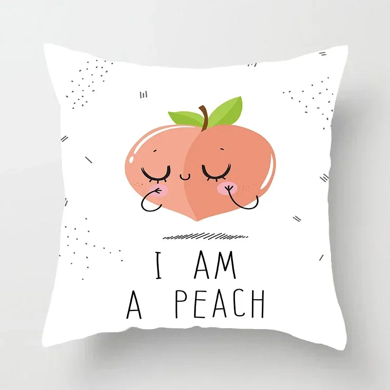 Peachy Pink Pattern Cushion Cover 45X45CM for Sofa Decor by Axyaa