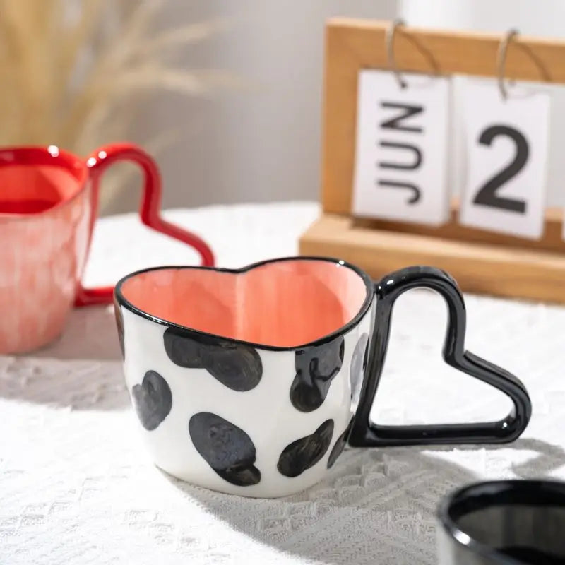 Axya™ Ceramic Heart Mug | Creative Coffee Cup | Wholesale Tableware Valentine's Gift