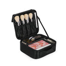 Axyaa Makeup Train Case Cosmetic Organizer with Adjustable Dividers