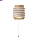Axyaa LED Pull Chain Wall Light in Yellow Travertine Wood Finish