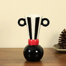 Axyaa Binaural Stripes Ceramic Vase | Geometric Black and White Home Decor