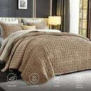 Axyaa Queen Size Velvet Quilt Set: Lightweight & Luxurious Bedding with Pillow Shams