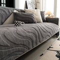 Axyaa Plush Sofa Seat Cushion Non-Slip Slipcover Pad - Gray Home Decor Protection