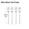 Axyaa Stainless Steel Coffee Tea Fruit Fork Set, 6/12Pcs Gold Sliverware Cake Ice Cream