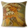 Beige Art Nouveau Gallery Cushion Cover for Home Decor - Axyaa