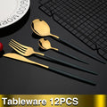 Axyaa Black Gold Stainless Steel Dinnerware Cutlery Set for Dining, Wedding & Restaurant