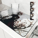 Axyaa Kitchen Drying Mat: Absorbent Plant Moon Coffee Mat, Anti-Slip Table Placemat