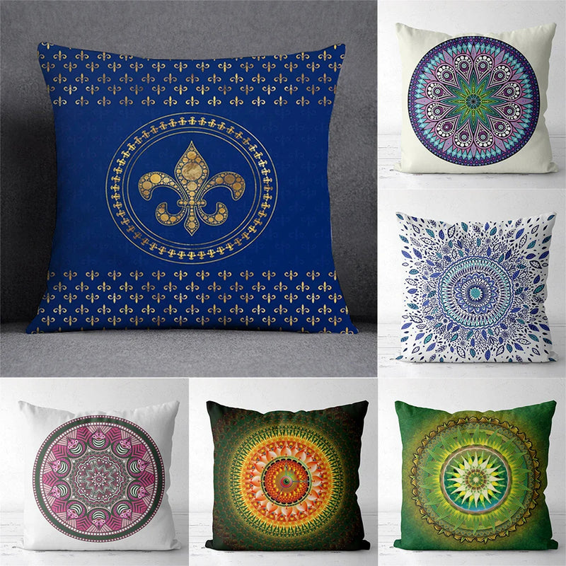 Axyaa Mysterious Pattern Flower Cushion Cover for Home Decor