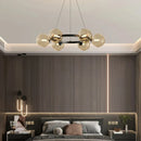 Axyaa Modern Glass Ball LED Chandelier Black/Gold Metal Pendant Light
