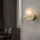 Axyaa Marble Alabaster Wall Lamp: Modern All-Copper Fixture for TV Background, Bedside, Corridor.
