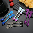 Axyaa Stainless Steel Cartoon Couple Coffee Spoon Set