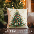Axyaa Christmas Tree Pattern Cushion Cover for Sofa, Bedroom, Car - Rectangular Pillow Cover