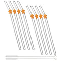 Axyaa Glass Straws Set with Brush for Smoothies Tea Juice Bar