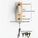 Axyaa LED Wall Lamps: Up Down Rotate, Yellow Travertine Wood Art Decor, Kids Bedroom, Bathroom