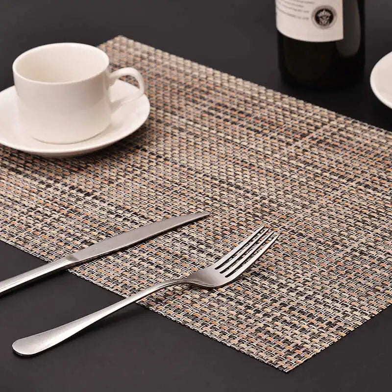 Axya Waterproof Printed Dining Placemat Set, Non-Slip & Heat-insulated Tableware Mats