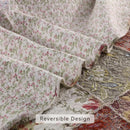 Axyaa Red Multicolor Patchwork Quilt Set - Queen Size 100% Cotton Reversible Quilted Bedspread