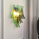 Axyaa Murano Glass Wall Lamp, Green Lampshade, Living Room Bedroom Decor