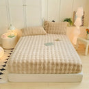 Axyaa Plush Fluffy Fitted Bed Sheet Mattress Topper - Single Double Simmons Cover