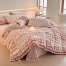 Axyaa Gradient Bubble Velvet 4-Piece Bedding Set in Anti-Static Thickened Velvet