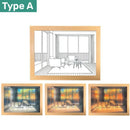 Axyaa LED Art Picture Table Light with Wood Frame Wall Decor Lamp