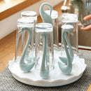 Axyaa Cup Holder Rack: Rotatable Swan-Shaped Bottle Dryer & Storage for Countertop