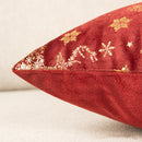 Axyaa Red Green Velvet Soft Throw Cushion Cover 30x50/50x50cm